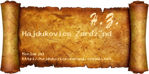 Hajdukovics Zaránd névjegykártya